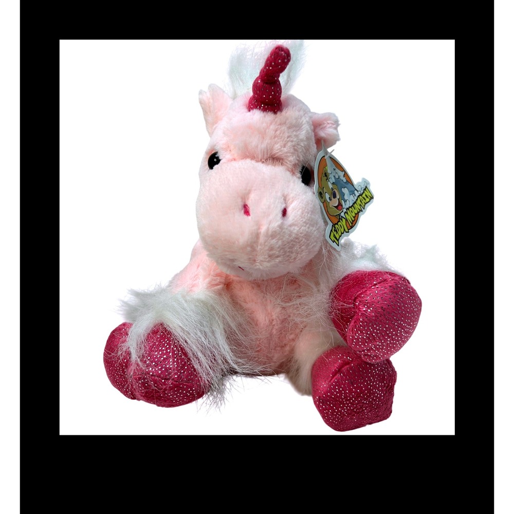 Teddy Mountain Star the Unicorn 8 Inch Pink Plush Stuffed Animal Sparkle Hooves